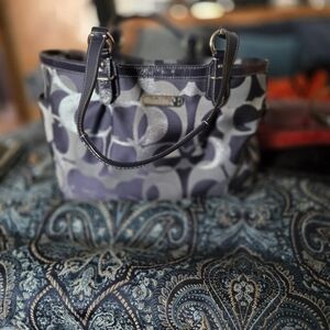 Coach Blue and Gray Shoulder Bag